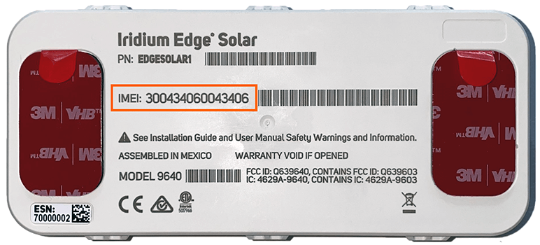 Iridium Edge® Solar IMEI